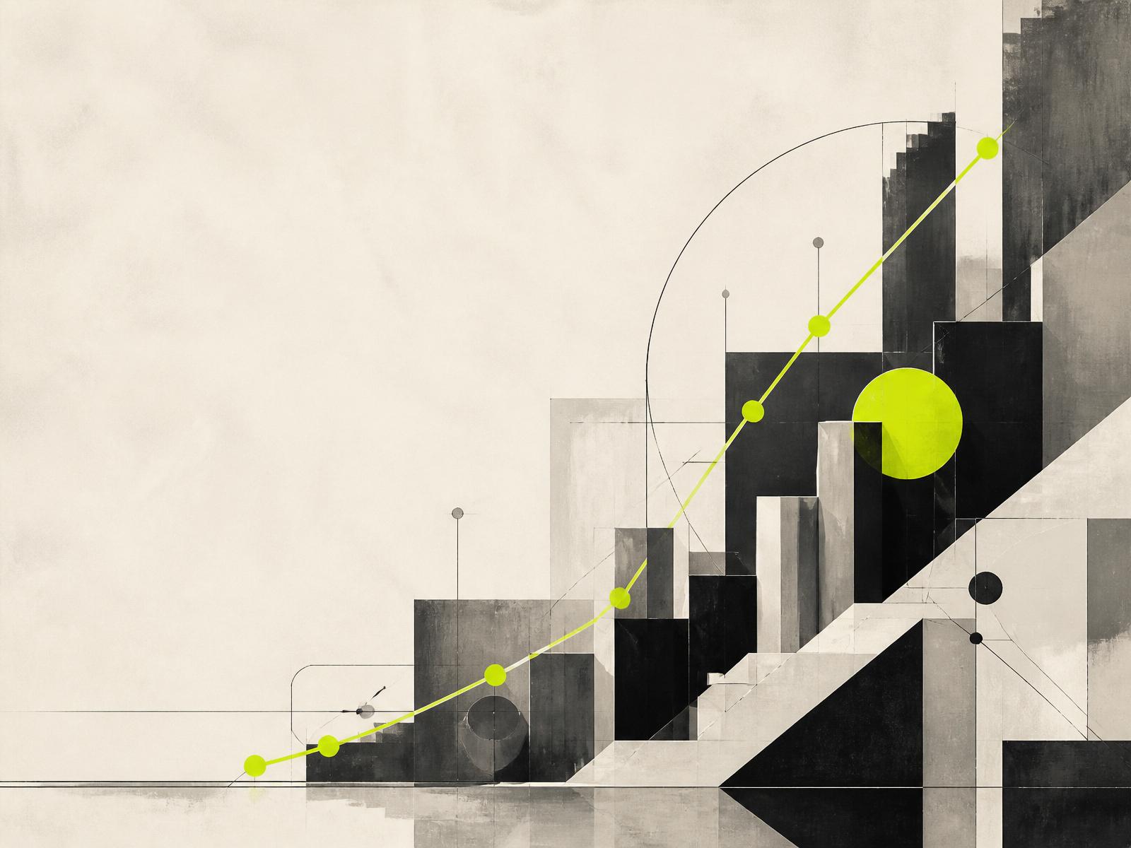 Illustrated diagram of a growth system compounding upward